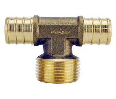 Apollo 3/4 in. Brass PEX-B Barb x 3/4 in. Male Pipe Thread Adapter Tee, 12-Pack