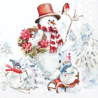 Weihnachten Servietten 25X25 Cm 3-Lagig 20 StüCk Sporty Snowmen FSC Mix Schneem