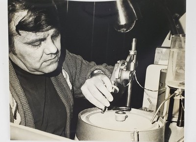1960s Scientist Scientific Instrument Calibration Man Technical Vintage Photo