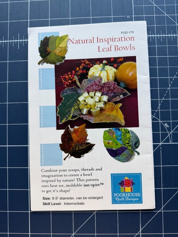 Fabric Leaf Bowls Pattern (New)_Poor House Quilt DesignsF