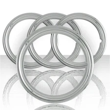 Set of Four 16" Polished Stainless Steel 1 1/2" Deep Wheel Trim Rings