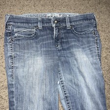 Ariat Mid-Rise Stretch Entwined Bootcut Jeans Womens Sz 31R Marine Thick Stitch