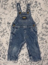 Vintage Oshkosh B'Gosh Vestbak Denim Overalls Baby Size 12M Jean Made In USA
