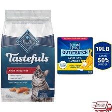 Fresh Indoor Cat Food Salmon Dry Food  Long Lasting Clumping Cat Litter 19 Lb