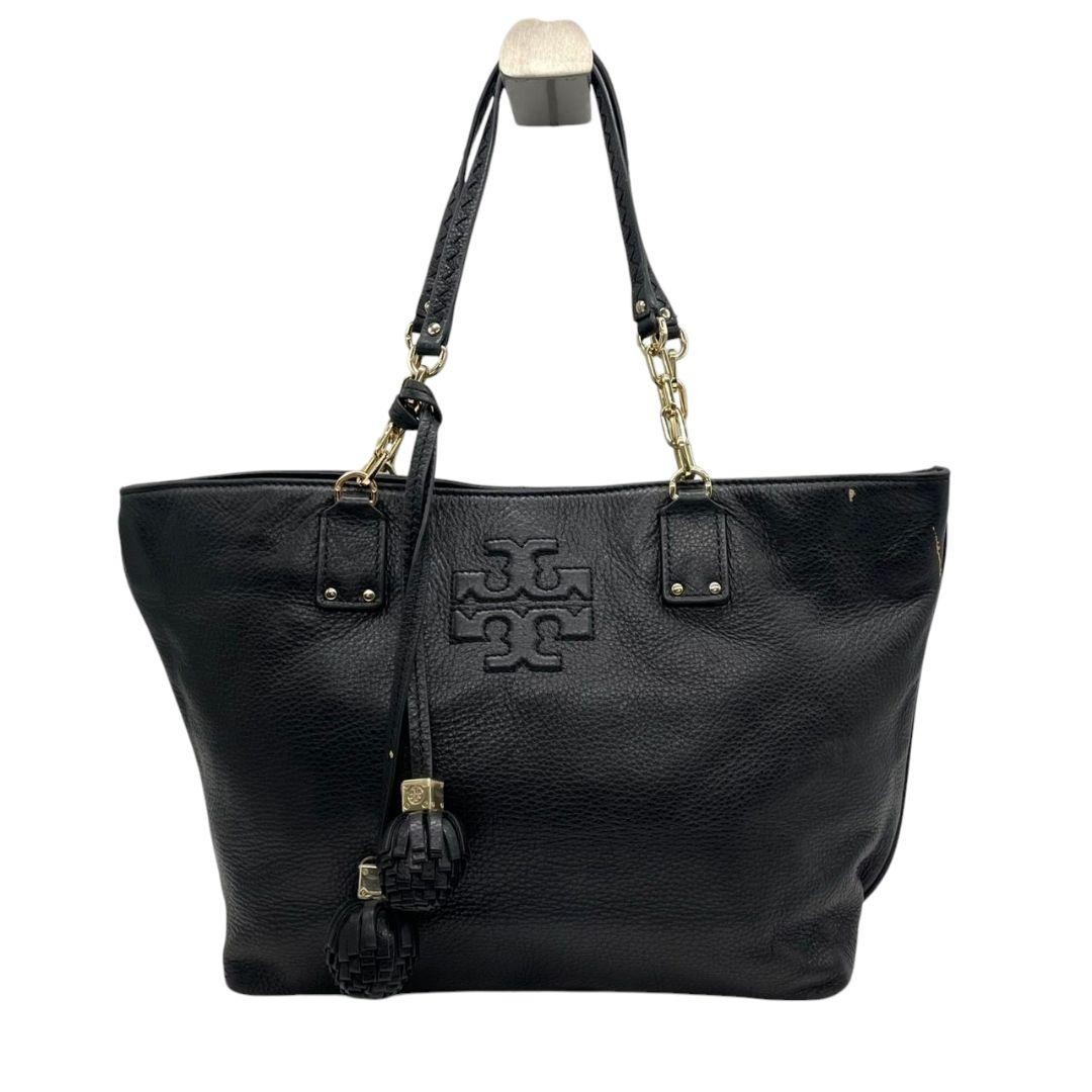 Tory Burch 黒レザー バッグ トリーバーチ TORY BURCH トリーバーチ トートバッグ レディース