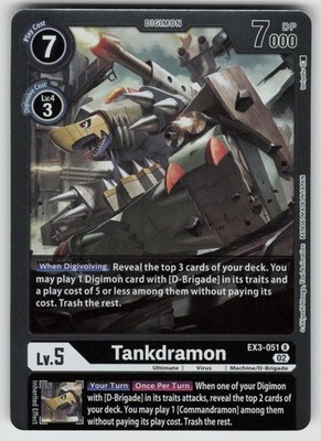 Tankdramon Rare Draconic Roar EX3-051 R LP