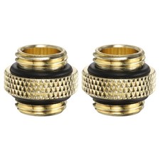 2pcs Water Cooling Adapter G1/4" Male to Male Mini Extender Fitting, Gold