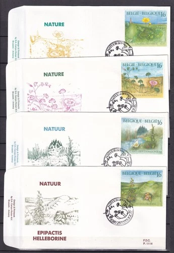 [LG79386] Belgium N°2572/2575FDC Flowers First Day Cover COB € 11,00 SUPERB