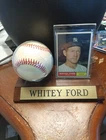 1961 Topps Baseball Card #160 Whitey Ford & Official Autographed AL Ball Signed