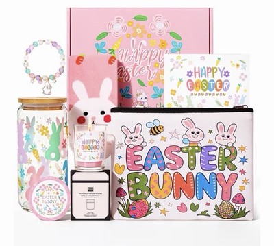 Easter Gift Set for Women Teens Basket Stuffer Cup Bag Bracelet Socks