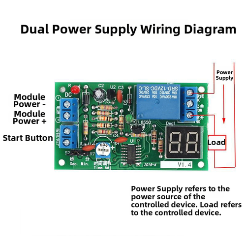 Adjustable 12V Relay Module with Digital Countdown Timer for Automation - Picture 2 of 14