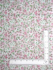 Pink Rose Vines Flowers Floral Fabric Half-Yard Cotton Timeless Treasures