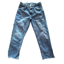 ZARA Kids Denim Relax Fit Jeans Distressed Raw Hem Blue Size 11-12