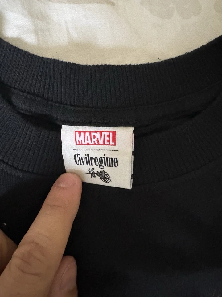 REGIMEN CIVIL X MARVEL 'THOR EL DIOS DEL TRUENO' DOBLADILLO CRUDO CAMISETA DE GRAN TAMAÑO MEDIANA Foto 4 de 4