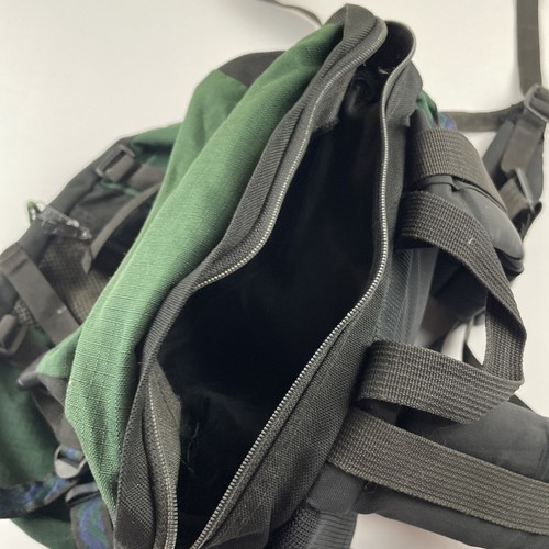 JANSPORT Backpack Top Load Drawstring Padded Straps Green Camp Hike Travel USA - Picture 5 of 10