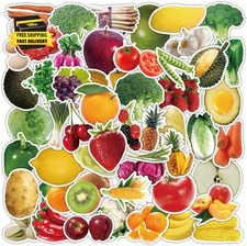 50Pcs Fruit Vegetable Stickers for Kids