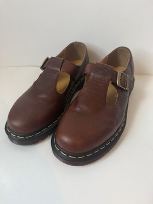 Dr. Martens T-Bar Mary Jane Shoes, Regency Whiskey Brown Leather M