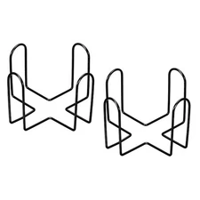 Coaster Holder, 2pcs 4" - for Both Round and Square, Holds 6 Coasters (Black)