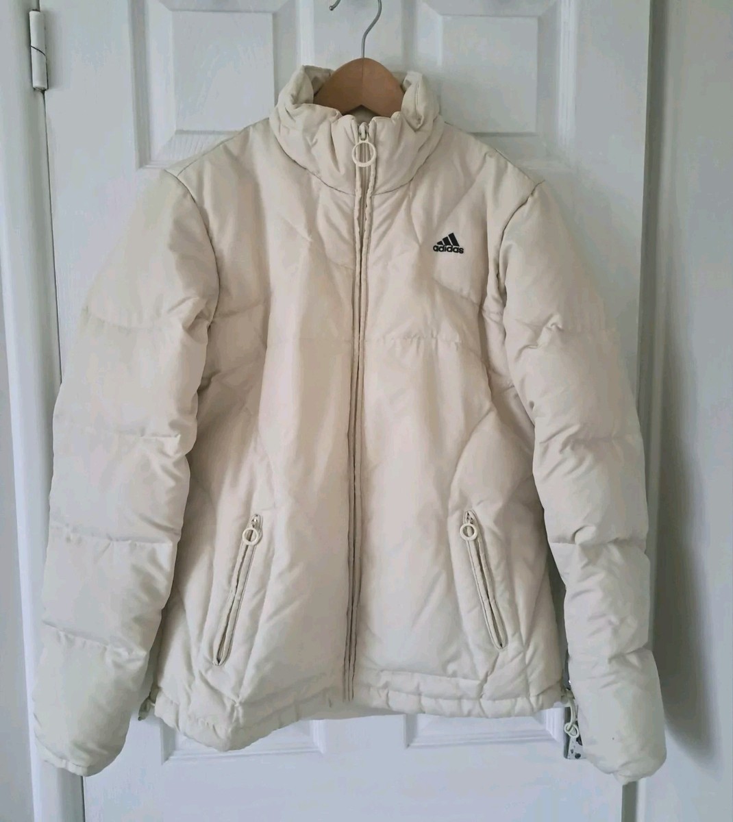 Vintage ADIDAS Winter White/Ivory Padded Jacket Size 12 UK Down