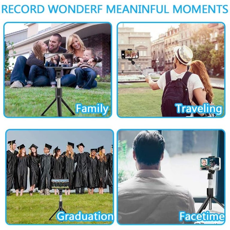 Selfie Stick Wireless Built-in Tripod Remote Shutter Stand for Cell Phones