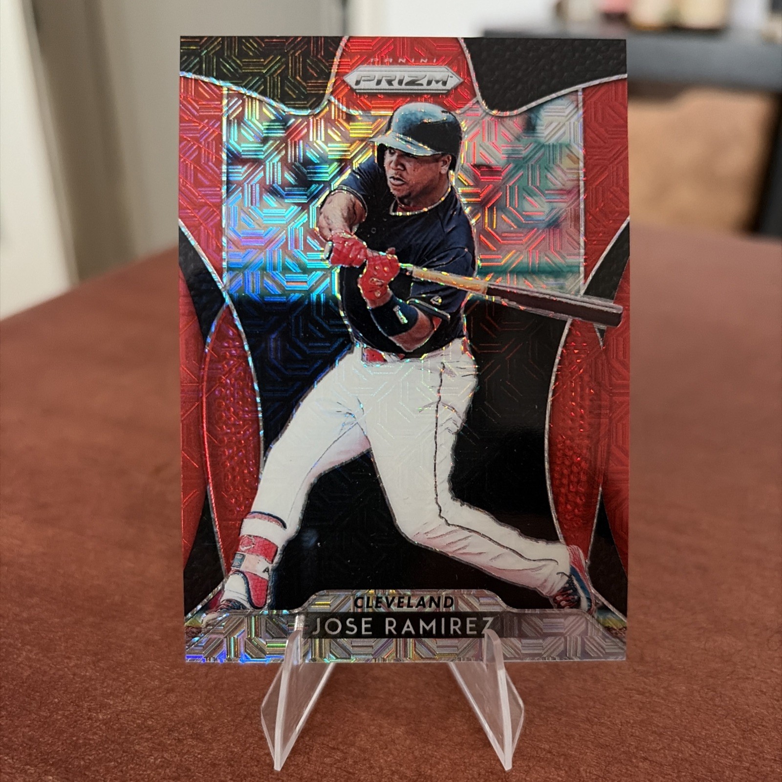Jose Ramirez - 2019 Panini Prizm - #21 - 143/299 - Red Mojo Prizm - Indians
