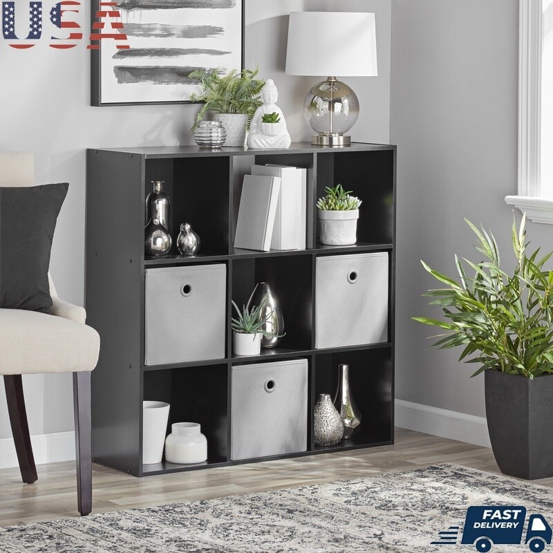 9-Cube Storage Organizer for Home Office Living Room Playroom Display Shelf  