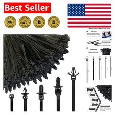 160Pcs Universal Nylon Push Mount Cable Zip Tie, Self Locking Cable Strap,Hea...