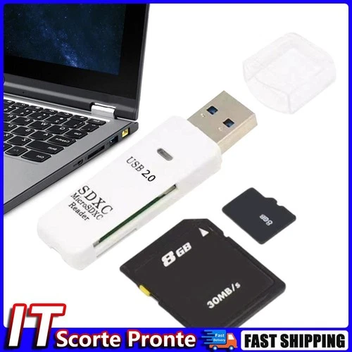 Lettore di schede USB 2.0 2 in 1 Lettore di schede di memoria da USB a SD TF per