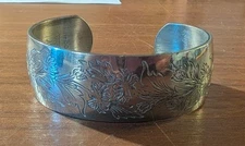 DESIGNER Kirk Stieff Pewter Floral Cuff Bracelet Chrysanthemum 900-11 November