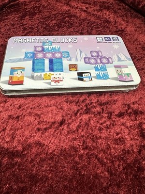 45PCS Mini Magnetic Building Blocks Travel Toys, Magnet Cubes Tiles Set Ice