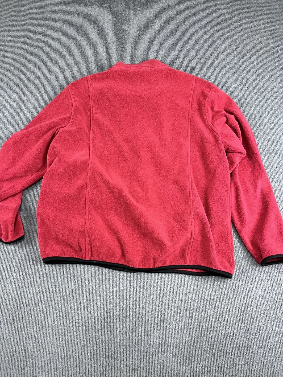 Corvette Red Fleece Full-Zip Jacket With Black Collar & Pocket For Men 2XL image 7
