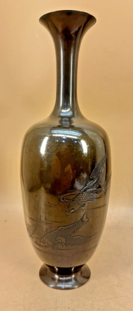 金色青铜古董日本花瓶| eBay