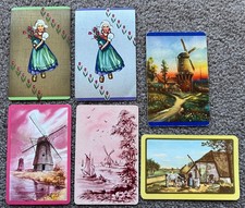 Original swap playing cards Dutch people boats windmills tulips Holland Europe