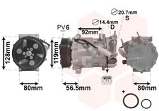Kompressor, Klimaanlage VAN WEZEL 0900K242 passend für CITROËN PEUGEOT