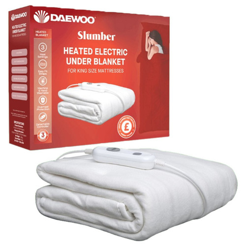 Electric Heated Under Blanket 3 Heat Setting Machine Washable Single Double King