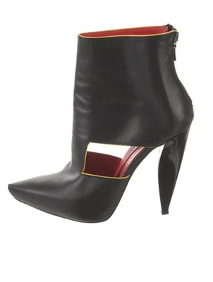 McQ Alexander McQueen Leather Cutout Boots - SIZE 7