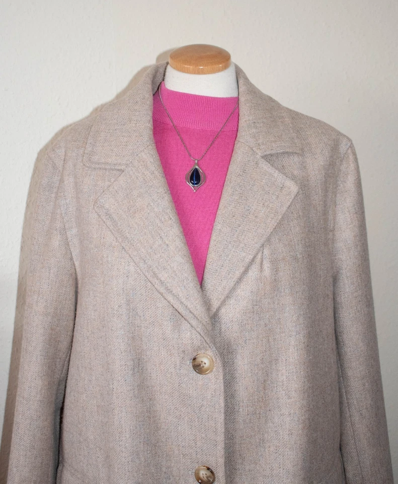 Cotswold Collections Tweed Jacket Coat Ecru Pure Wool Smart UK 14 BRAND NEW - Image 3 of 4