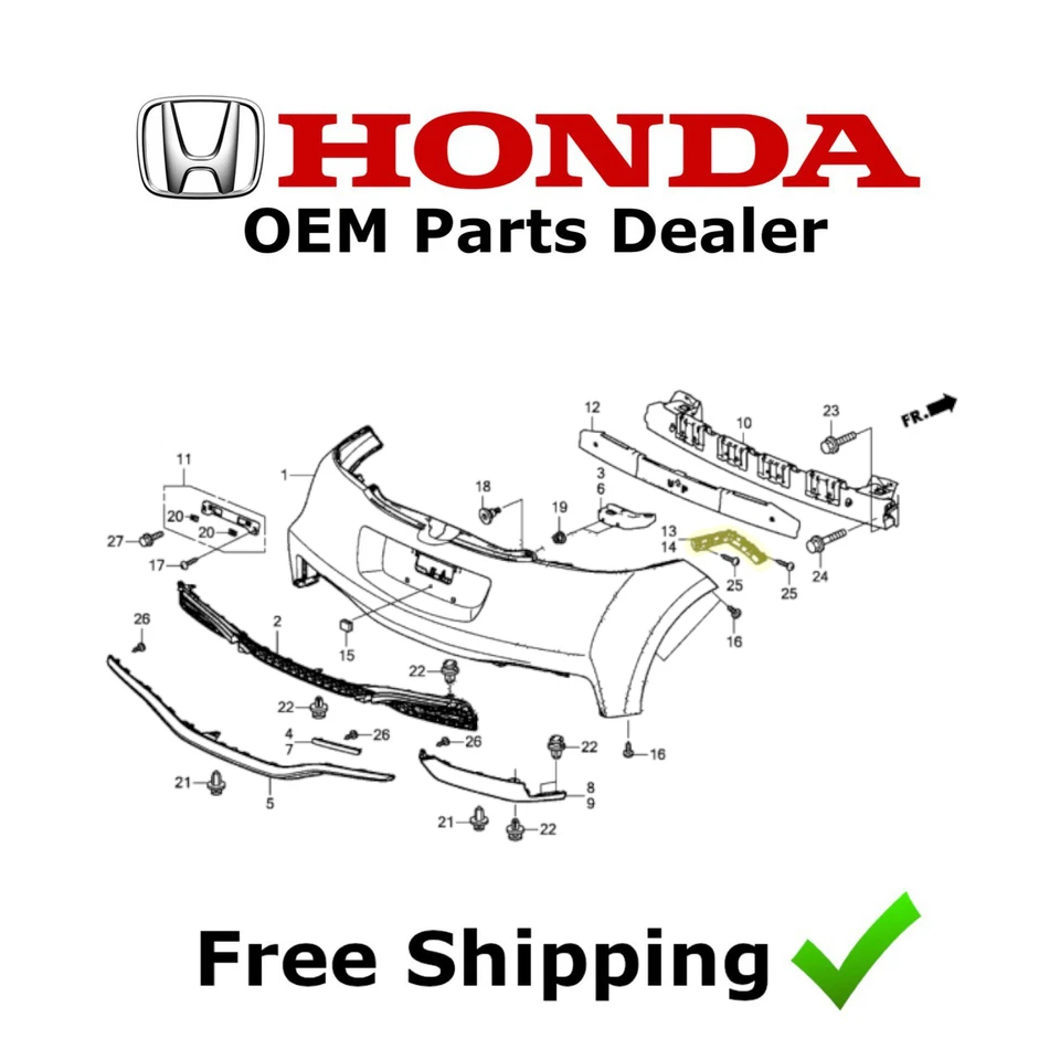 Honda CR-Z 2016 par trasero izquierdo + derecho espaciador de parachoques soporte de retención nuevo (OEM) Foto 4 de 4