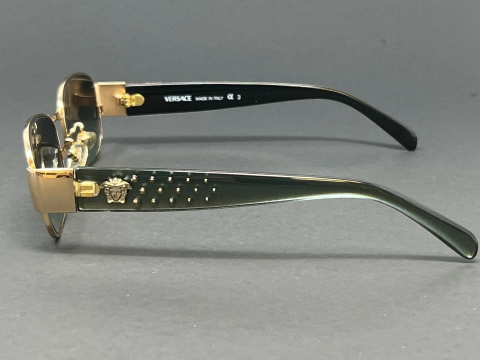 Vintage Gianni Versace Sunglasses X75-030/481 Gold Green Unisex Metal Medusa - Image 3 of 4