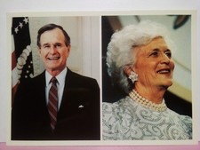 President George HW and Barbara Bush postcard 