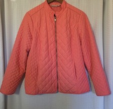 Chicos Light Quilted Jacket Salmon Size 1