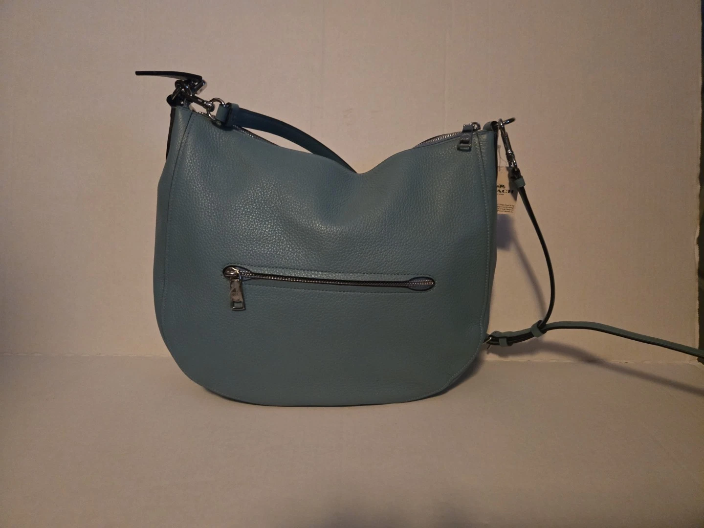 Borsa a tracolla Coach F31399 blu Ellie Hobo in pelle borsa a tracolla Coach in pelle