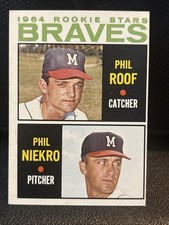 1964 TOPPS BASEBALL~#541 PHIL NIEKRO(RC)(HOFCREASE FREE ROOKIE CARD~FREE SHIP. rookie card picture