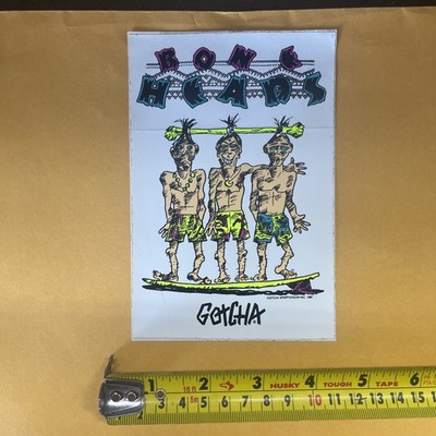 80 s Gotcha Surf Bone Heads Surf Sticker Authentic NOS 