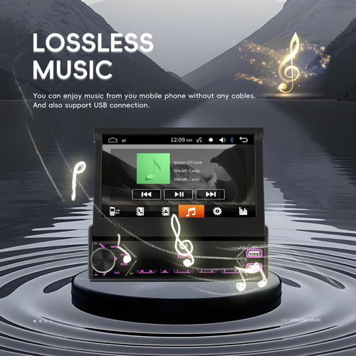 7" Autoradio Radio Single 1 DIN Flip Out Touchscreen MP5 Player USB Bluetooth - Bild 3 von 22