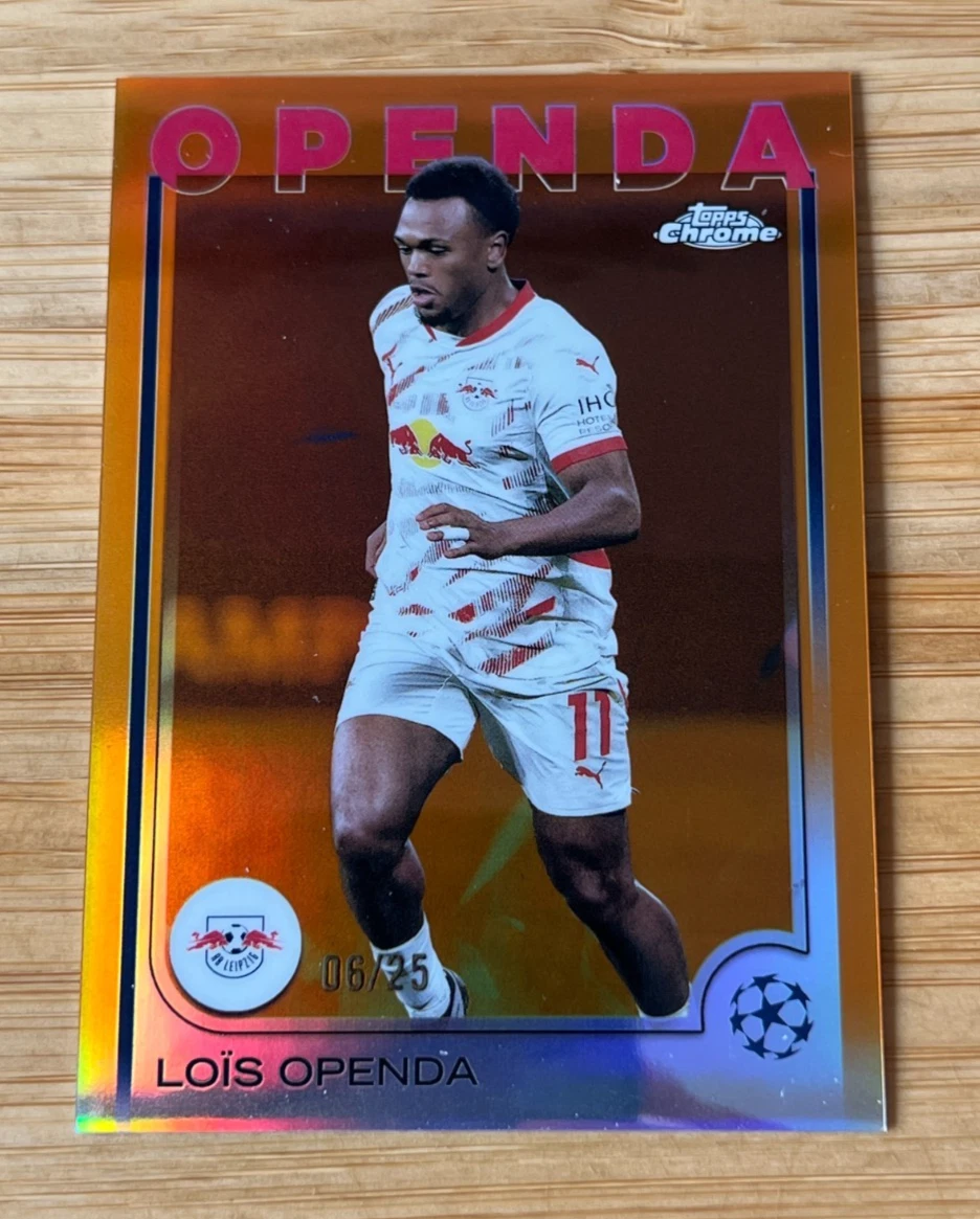 2024-25 Topps Finest UEFA Lois Openda Orange Refractor /25