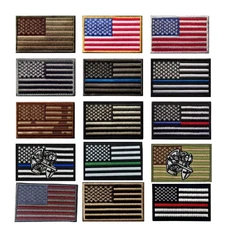 USA American Flag Patches 3"X2"  VELCRO® Brand Fastener Hook and Loop