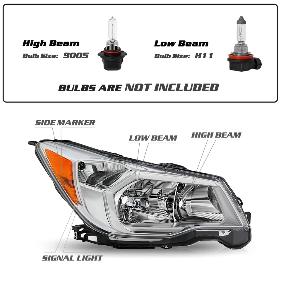 Par de faros halógenos de fábrica L+R para Subaru Forester 2014 2015 2016 Foto 2 de 4