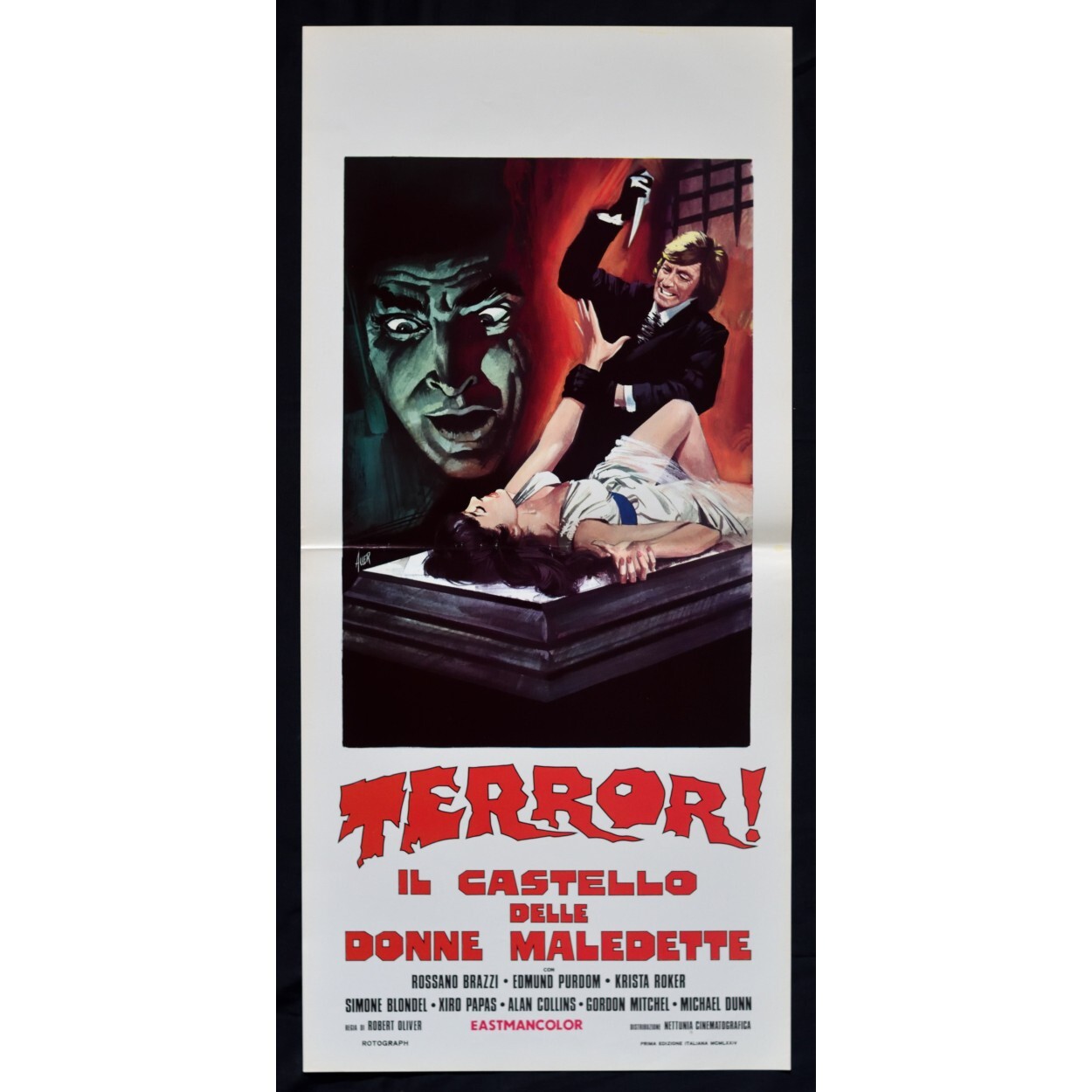 Locandina originale film Terror! Il castello delle donne maledette (1974) - Regia di Dick Randall