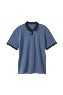 BRIXTON PROPER POLOSHIRT BLUE SAND GR: M